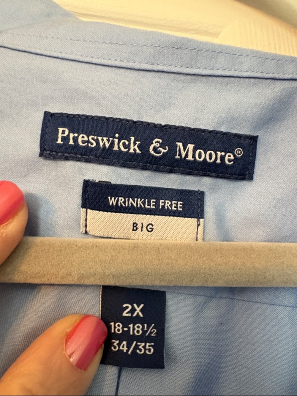 Preswick & Moore Light Blue Button-Down Casual Shirt - 2X - Picture 2 of 6
